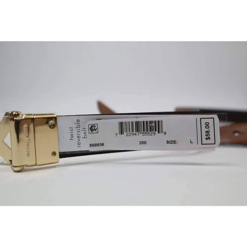 MICHAEL Michael Kors‎ Light Brown and Dark Brown Logo Reversible Belt Size L